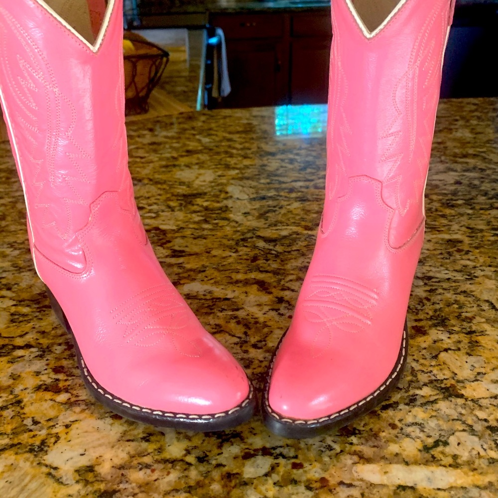 Old West Hot Pink Kids Boots